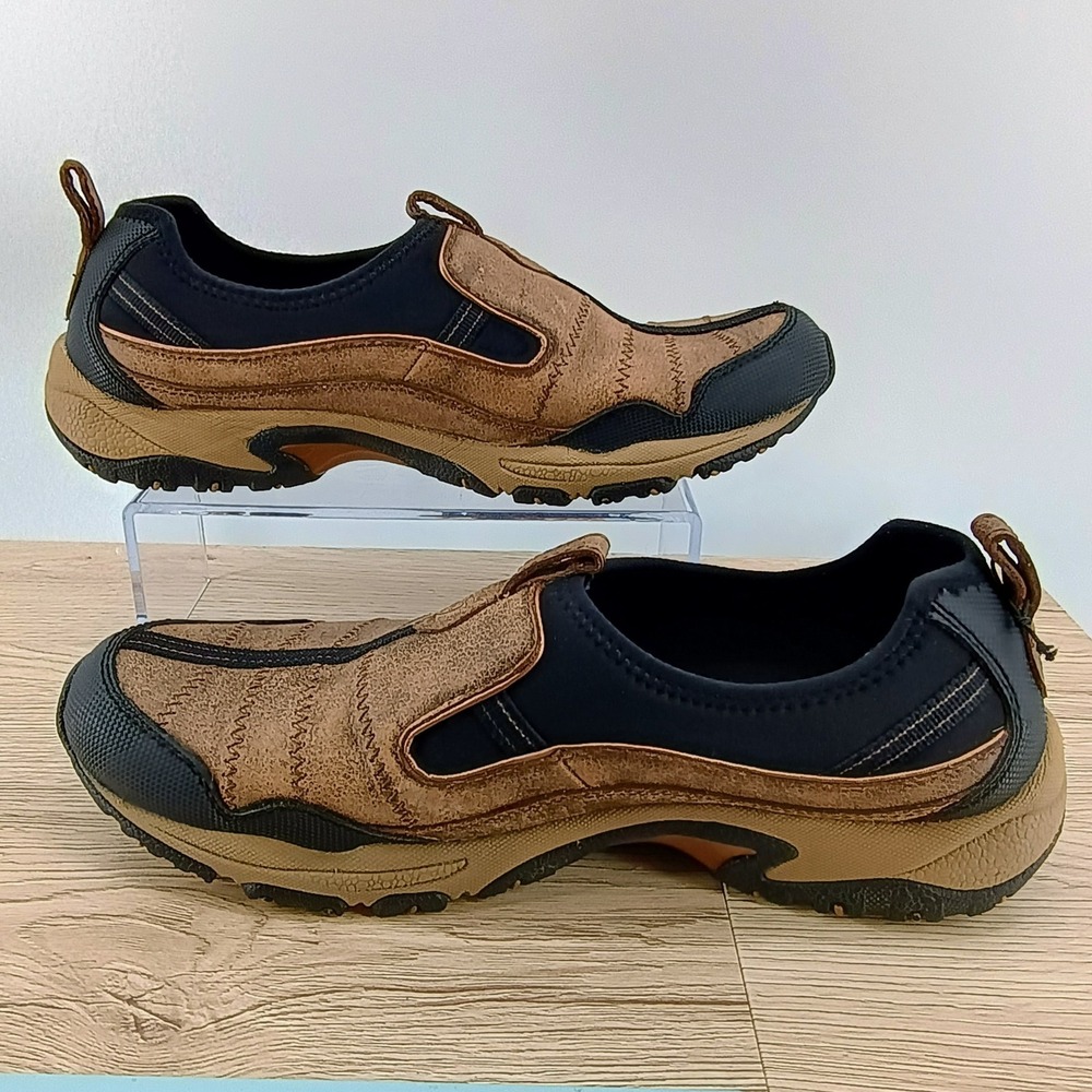 Ariat ATS Mens 11 Tan Leather Textile Slip On Trail Hiking Casual Active Shoes